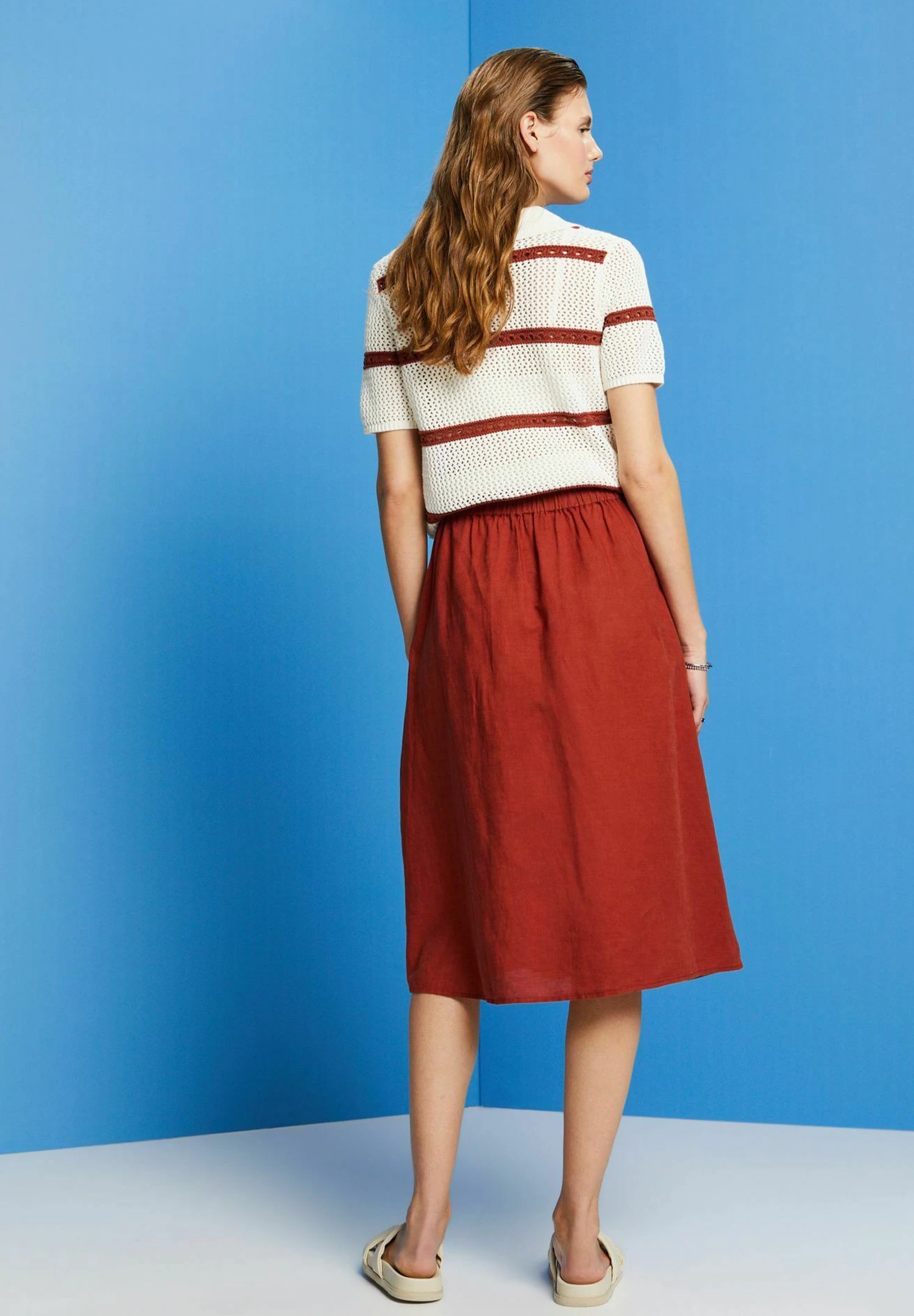 ESPRIT Light- A-Lijn Rok - Terracotta New 7 ESPRIT Light- A-Lijn Rok - Terracotta New - Afbeelding 5