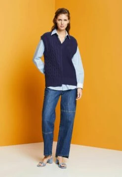 ESPRIT Mit V-Ausschnitt Und Mustermix - Trui - Navy
