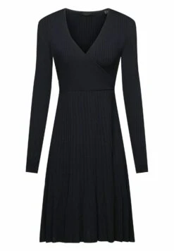ESPRIT Plissiertes Wickel Mit Langen Ärmeln - Gebreide Jurk - Black -Esprit 0ec57cb899e441408837b4455bfca884