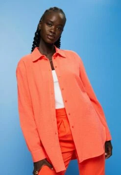 ESPRIT Seersucker - Overhemdblouse - Coral Orange -Esprit 19d16a1522aa4966bb120a553ca3541b