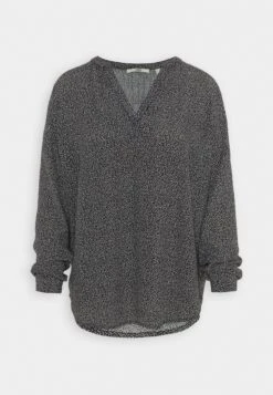 ESPRIT Henley Blouse - Blouse - Black -Esprit 215bb829ae2041fba47fbf3cebeda6c9