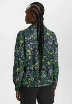 Edc By Esprit Mit Blumen-Print - Blouse - Navy -Esprit 274d2a74894b4ea59c7bc4d9999f20b9