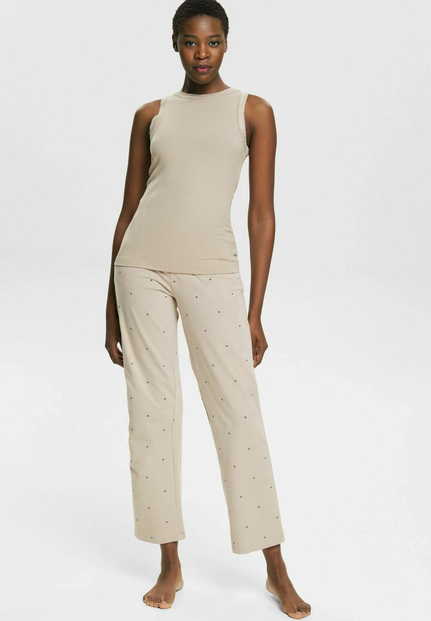 ESPRIT Mit Print - Pyjamabroek - Light Taupe 4 ESPRIT Mit Print - Pyjamabroek - Light Taupe - Afbeelding 2