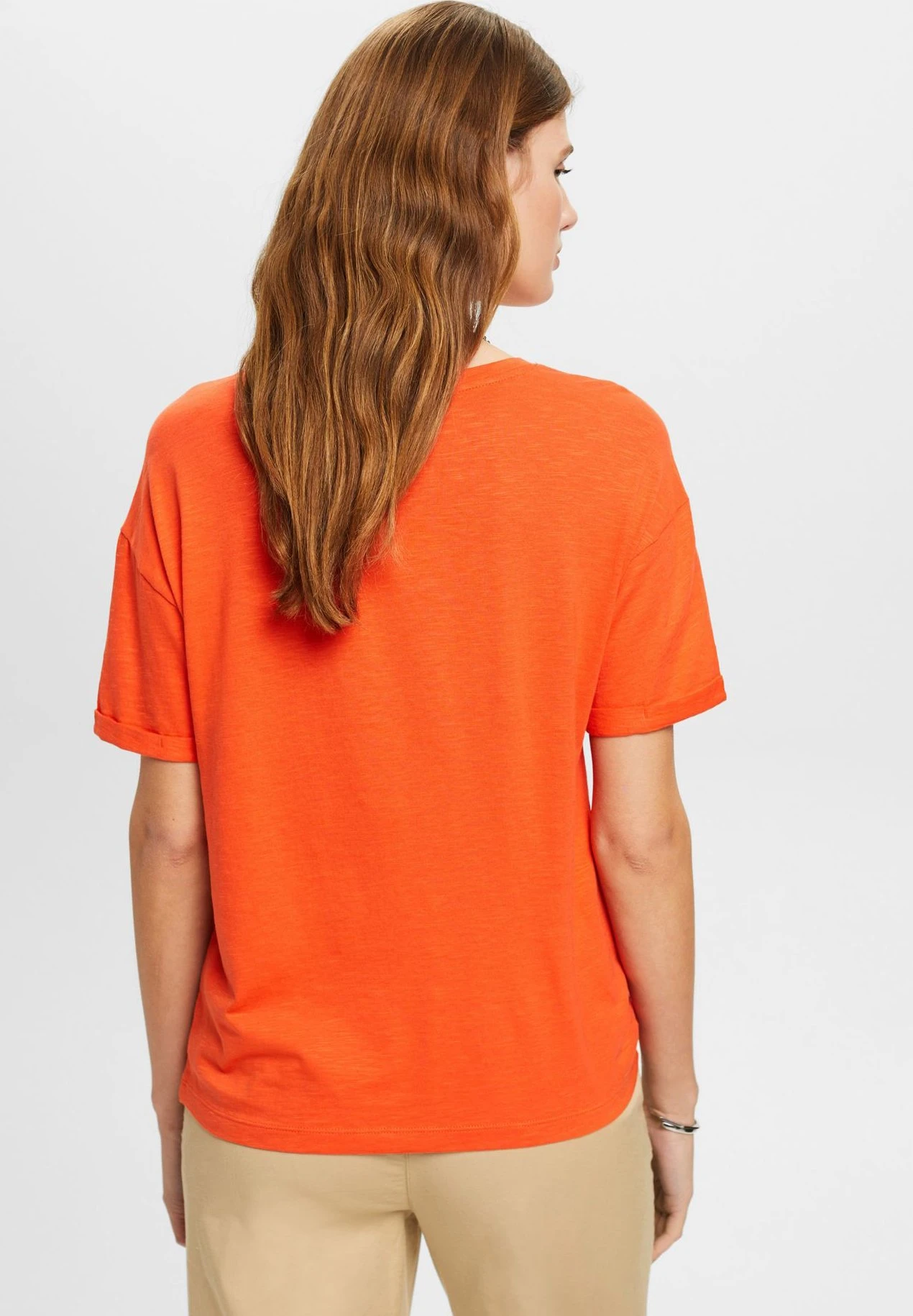 ESPRIT Twisted Hem - T-Shirt Print - Orange Red 5 ESPRIT Twisted Hem - T-Shirt Print - Orange Red - Afbeelding 3