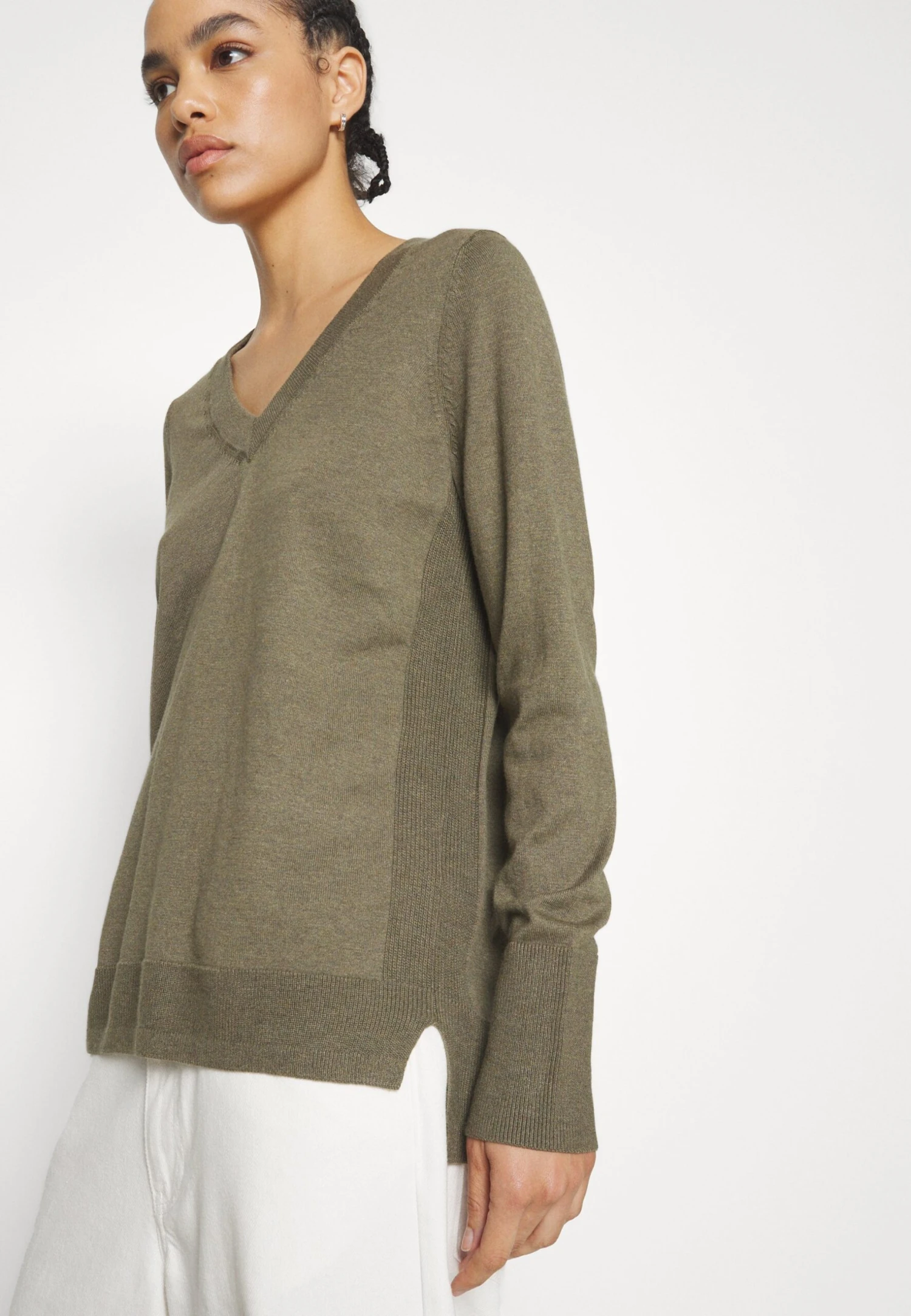 ESPRIT V Neck - Trui - Khaki Green 8 ESPRIT V Neck - Trui - Khaki Green - Afbeelding 6