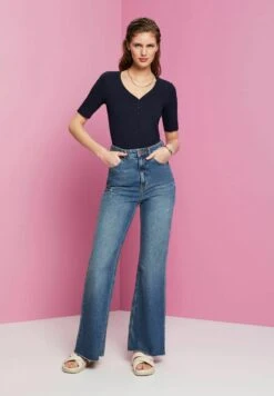 Edc By Esprit Flared Jeans - Blue Dark Washed -Esprit 643eb41c96664cb2ae155b676077a451