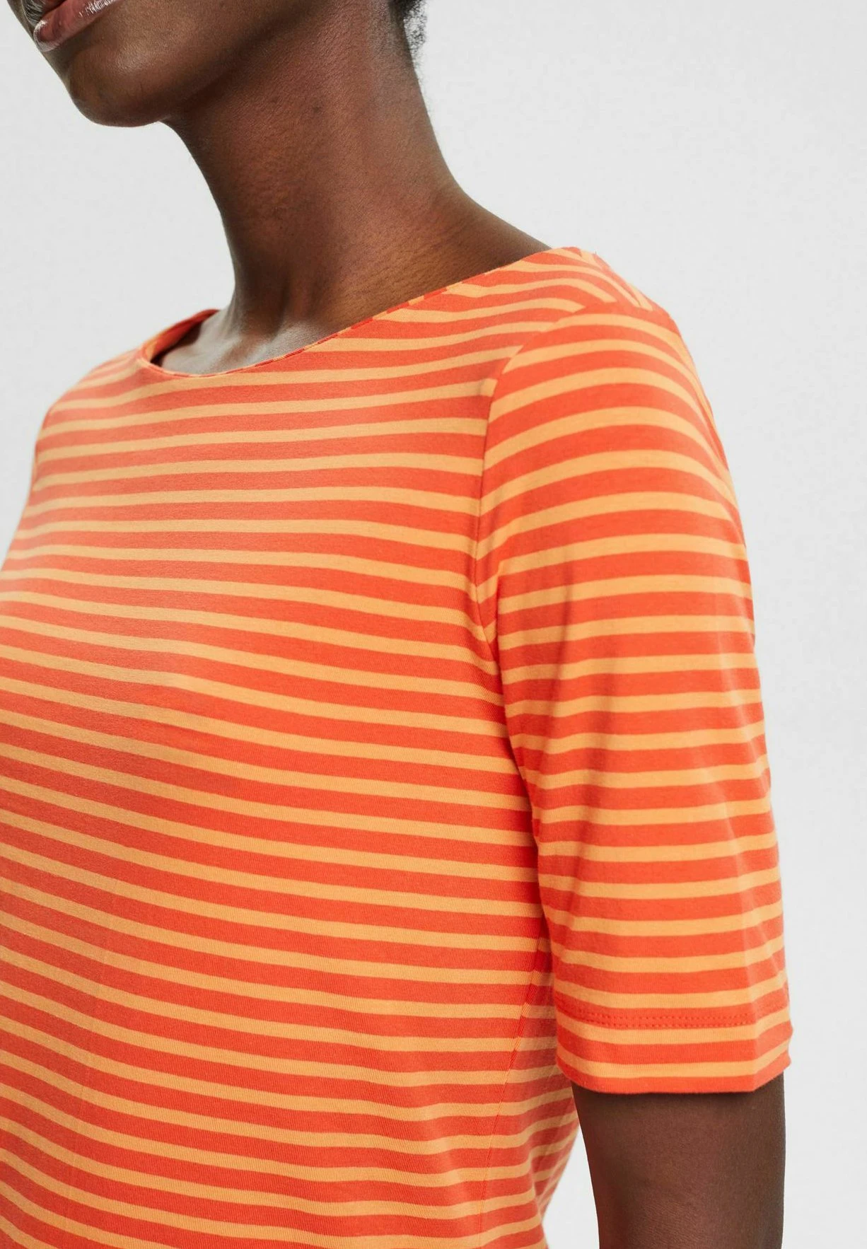 ESPRIT Co El Striped - T-Shirt Print - Orange/Red New 6 ESPRIT Co El Striped - T-Shirt Print - Orange/Red New - Afbeelding 4