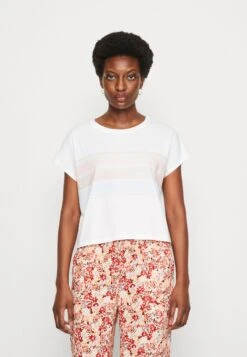 Edc By Esprit Crop Inside - T-Shirt Print - White