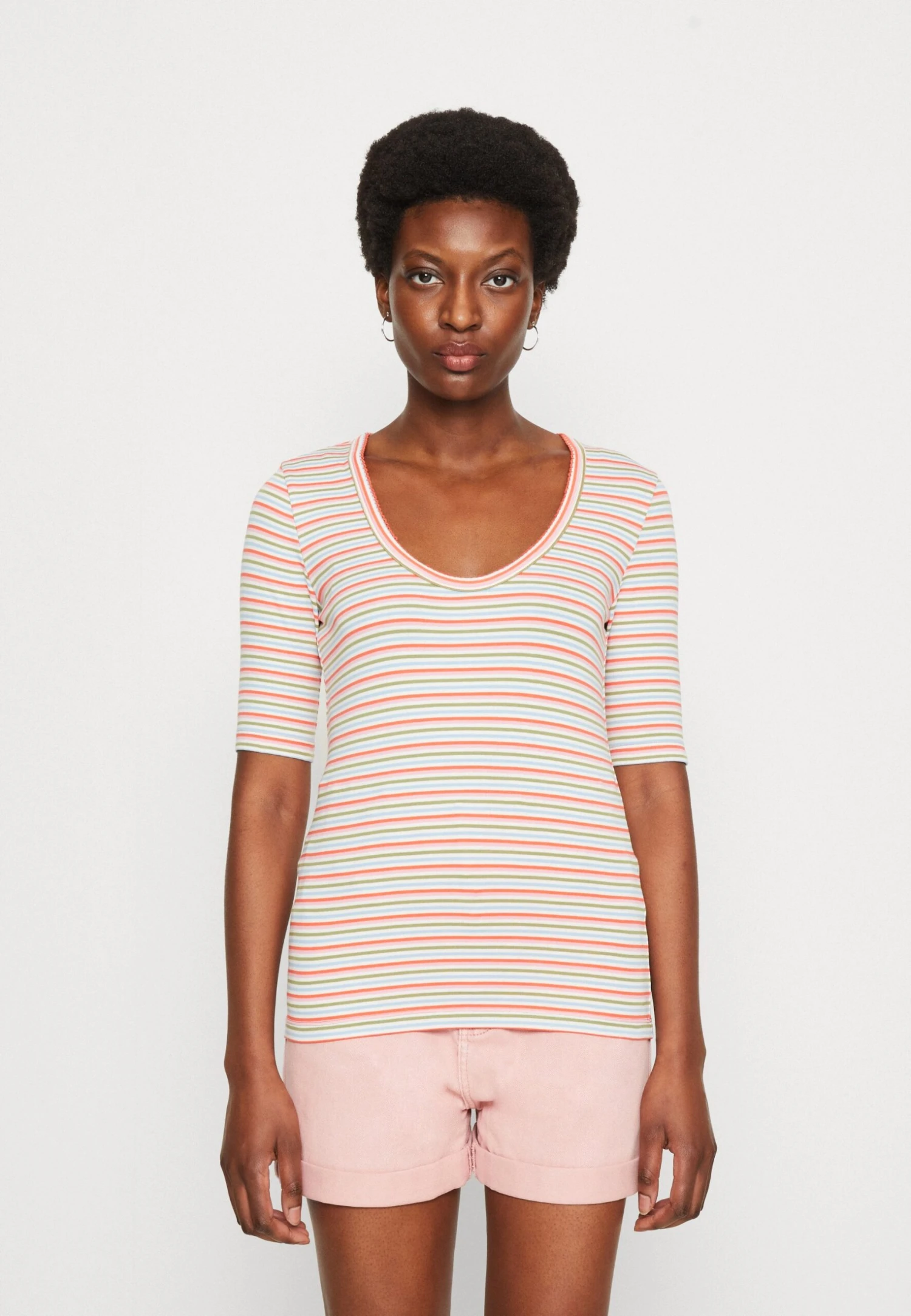 Edc By Esprit Key Shape - T-Shirt Print - Coral Orange 3 Edc By Esprit Key Shape - T-Shirt Print - Coral Orange