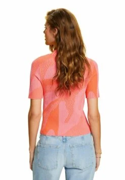 ESPRIT Kurzarm Aus Jacquard - T-Shirt Print - Orange Red New -Esprit af9d39a406124c60879c8f8deaf0a49d