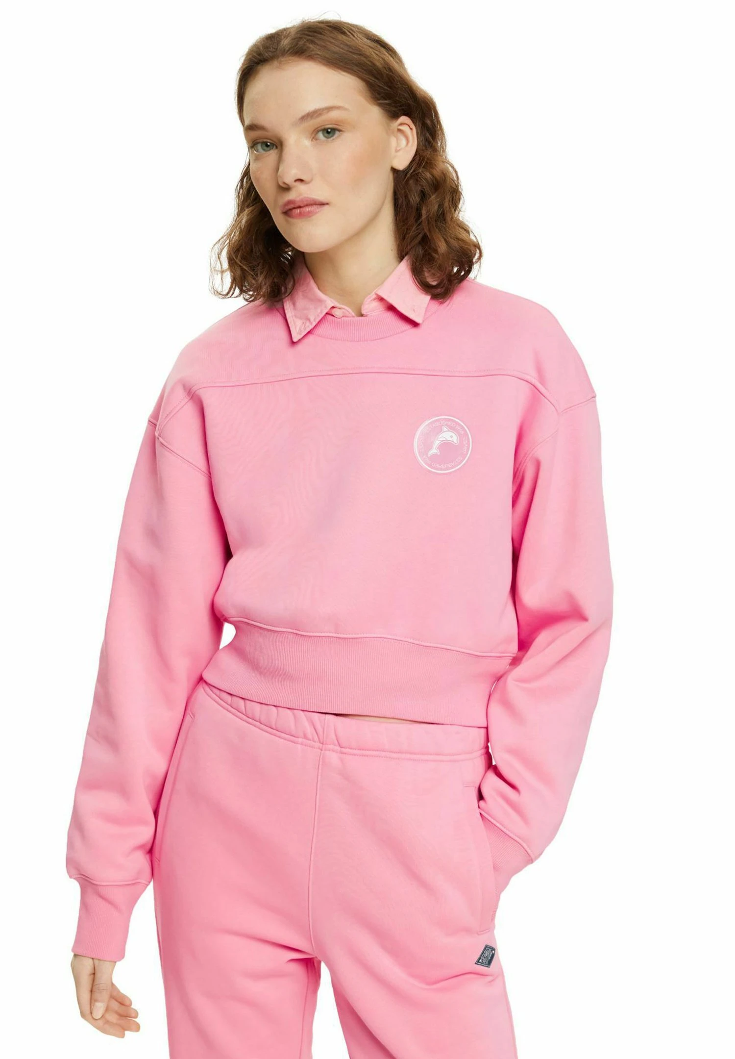 ESPRIT Cropped - Sweater - Pink 8 ESPRIT Cropped - Sweater - Pink - Afbeelding 6