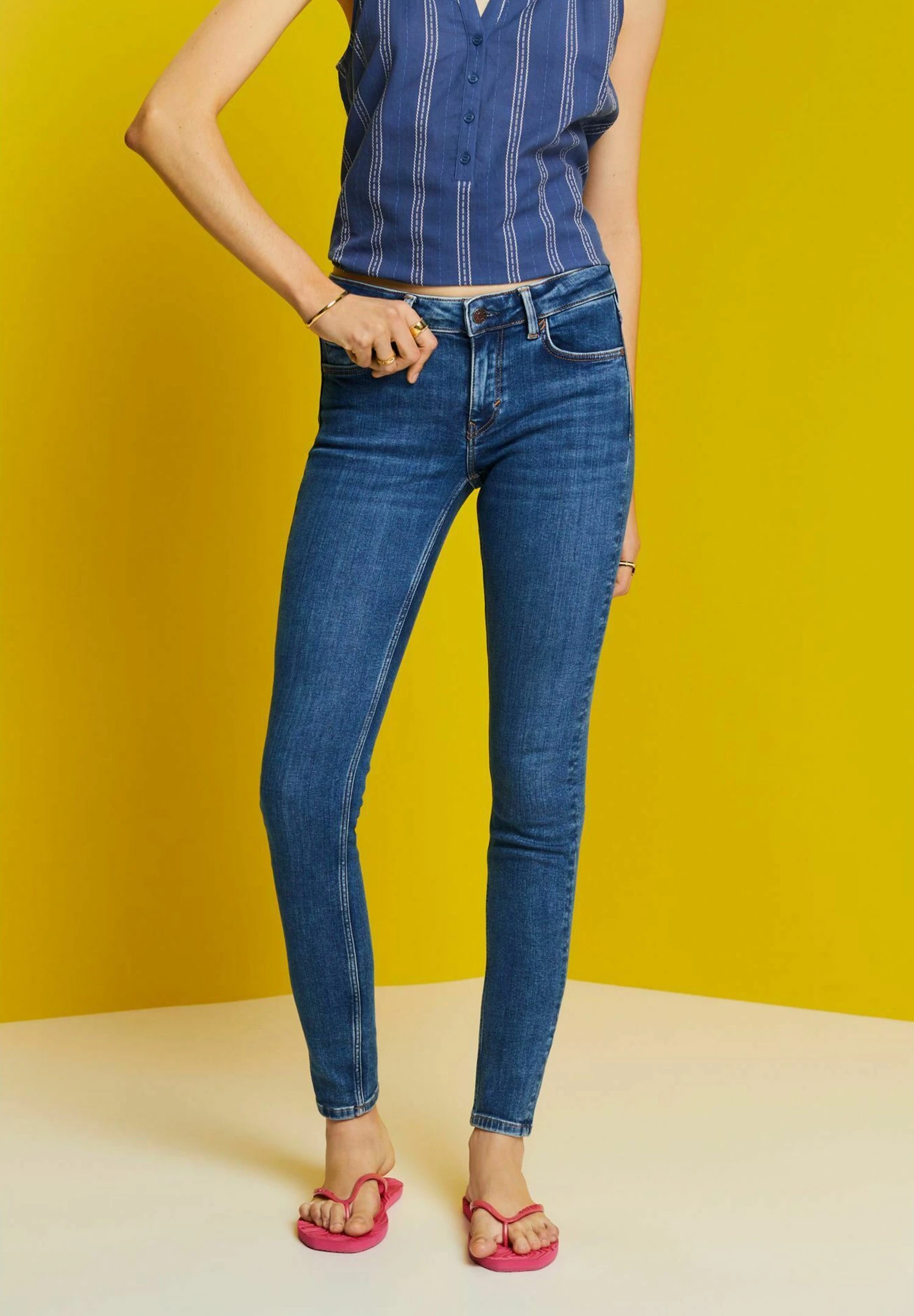 ESPRIT Jeans Skinny Fit - Blue Medium Washed New 6 ESPRIT Jeans Skinny Fit - Blue Medium Washed New - Afbeelding 4