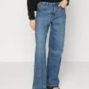 Edc By Esprit Wide Leg High Rise - Flared Jeans - Blue Medium Wash