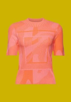 ESPRIT Kurzarm Aus Jacquard - T-Shirt Print - Orange Red New -Esprit f0691b5bb671419c90437732f5375100