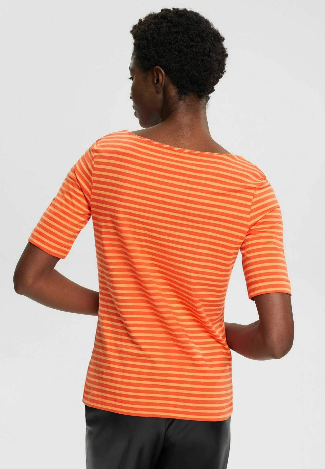 ESPRIT Co El Striped - T-Shirt Print - Orange/Red New 5 ESPRIT Co El Striped - T-Shirt Print - Orange/Red New - Afbeelding 3